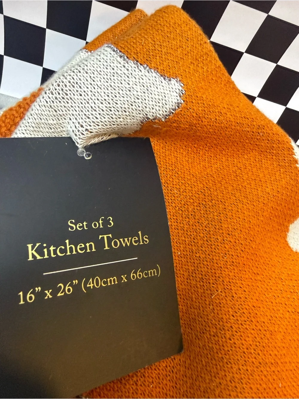 Cynthia Rowley Orange Crew Socks with White Ghost Motif